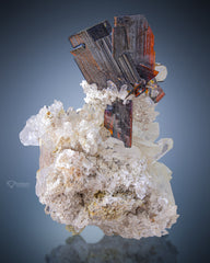 Brookite Crystals perched on Quartz matrix