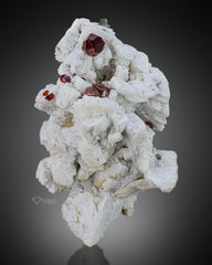 Beautiful Red colour Spessartine Garnet on Feldspar Matrix