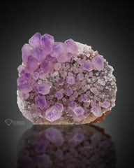Amethyst Cluster On Calcite Matrix
