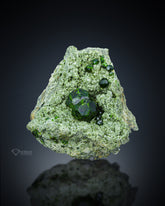Green Demantoid Garnet Crystals on Matrix
