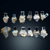 12 pieces terminated Aquamarine with Albite .