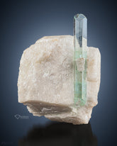 Gorgeous Aquamarine Crsytal Perched on Feldspar Matrix