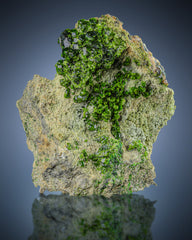 Interesting Green Demantoid Garnet Crystals Perched on Matrix