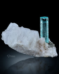 Aquamarine Crystal with Muscovite On Feldspar Matrix from Pakistan