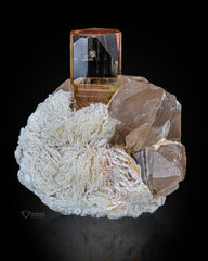 Topaz Crystal combine With Quartz Perched On Albite Matrix