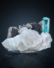 Aquamarine Crystal with Muscovite On Feldspar Matrix from Pakistan