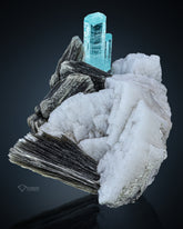 Aquamarine Crystal with Muscovite On Feldspar Matrix from Pakistan