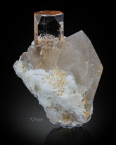Topaz Crystal combine With Quartz Perched On Albite Matrix