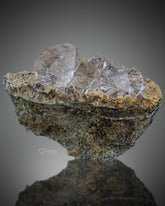 Diamond Quartz cluster perched on Calcite matrix