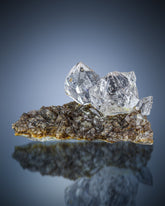 Beautiful Terminated Diamond Quartz crystals perched on Calcite matrix