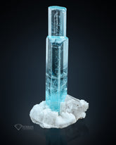 Aquamarine on Feldspar and Quartz