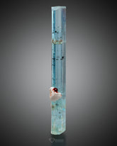 Transparent Aquamarine crystal combine with Garnet and Feldspar