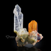 Incredible red colour Brookite crystal with clear chlorite Faden Quartz.