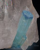 Interesting Blue Aquamarine Crystal on Terminated Quartz from Pakistan