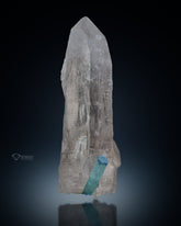 Interesting Blue Aquamarine Crystal on Terminated Quartz from Pakistan