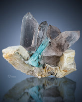 Museum Quality Aquamarine with Quartz Cluster On Feldspar