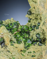 Gorgeous Green Garnet Bunch on Matrix