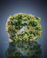 Gorgeous Green Garnet Bunch on Matrix