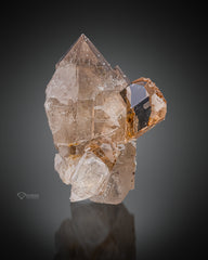 Transparent Topaz Crystal With Quartz