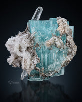 Double Terminated Aquamarine with Quartz from Skardu, Pakistan.
