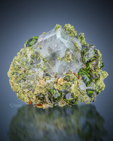 Green Demantoid Garnet Crystals Perched on Matrix