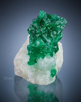 Emerald on Calcite from Swat, Pakistan
