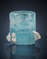 Aquamarine On Albite matrix .