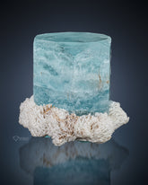 Aquamarine On Albite matrix .