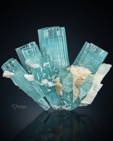 Aquamarine Cluster with feldspar from Skardu, Pakistan