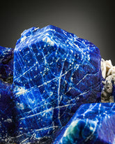 Beautiful Hauyne var Lazurite perched on Matrix