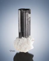Lovely Black Tourmaline Perched on White Cleavelandite Matrix