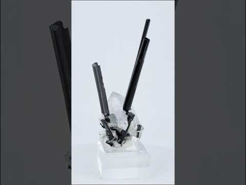 Black Tourmaline on Quartz .