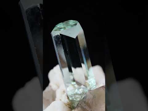 Aquamarine with smoky Quartz and Feldspar Matrix
