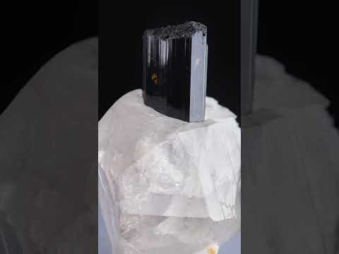 Tourmaline crystal perched on Quartz matrix