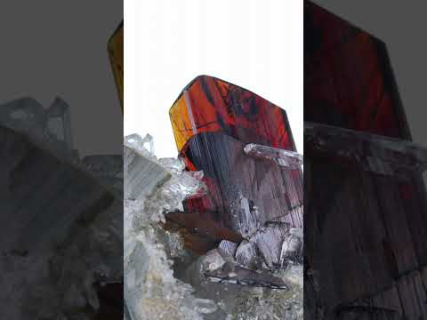 Terminated Red Brookite Crystal On Quartz from Pakistan