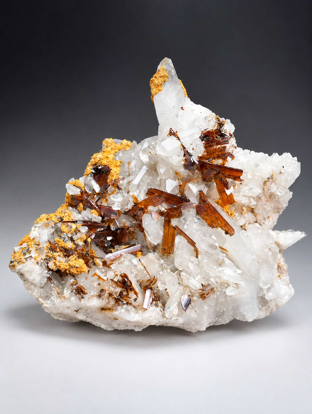 Brookite Crystal on Quartz mineral specimens 