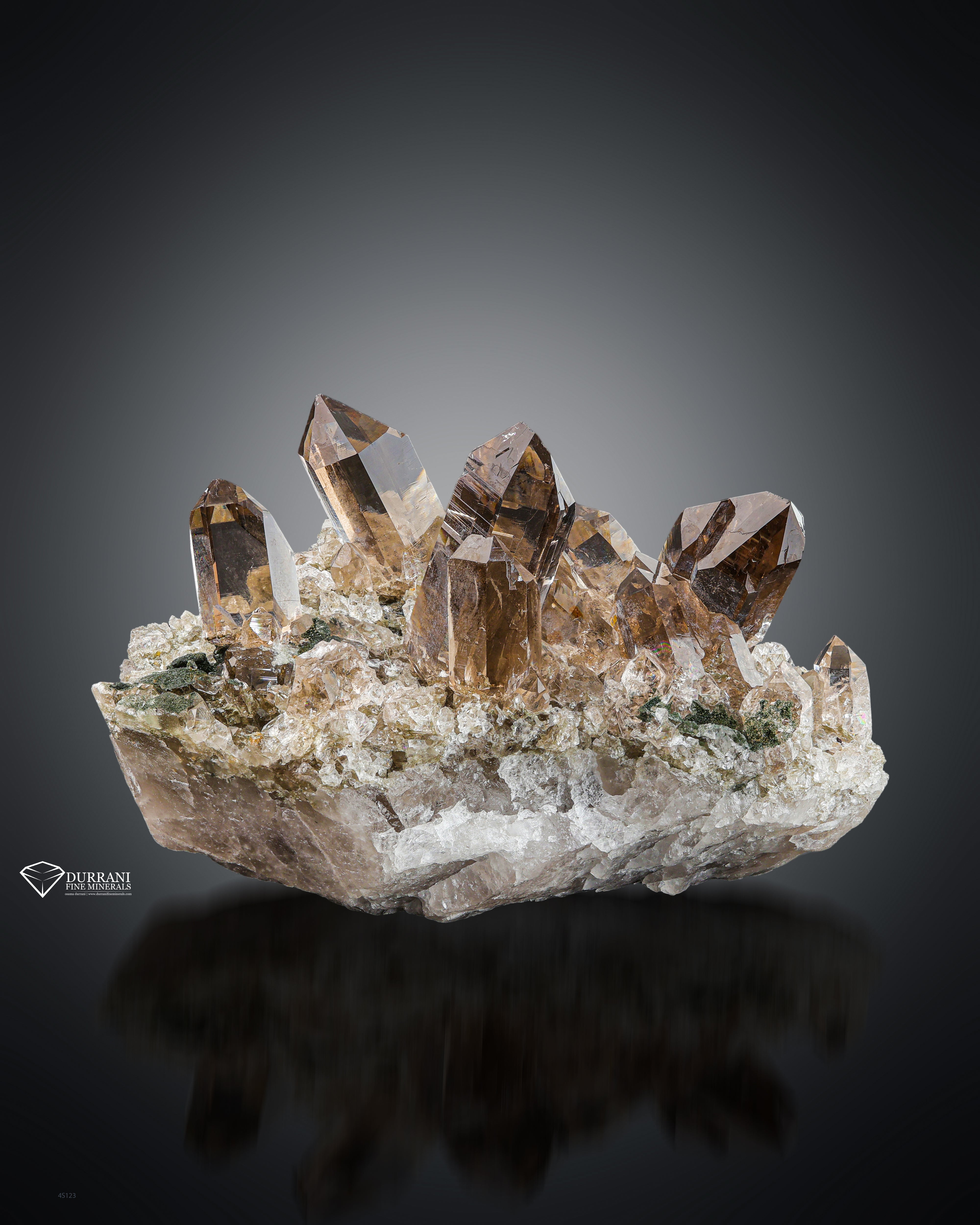 Gorgeous Cluster Of Smoky Quartz On Matrix