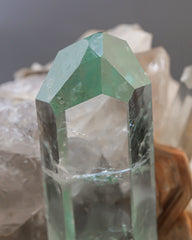 Terminated Aquamarine Crystals combine with Mica perched on Quartz and Schorl Matrix