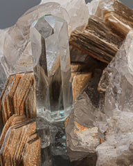 Terminated Aquamarine Crystals combine with Mica perched on Quartz and Schorl Matrix