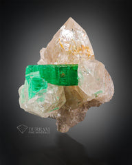 7 Pieces Batch Of Beautiful Emerald Crystals Perched on Quartz