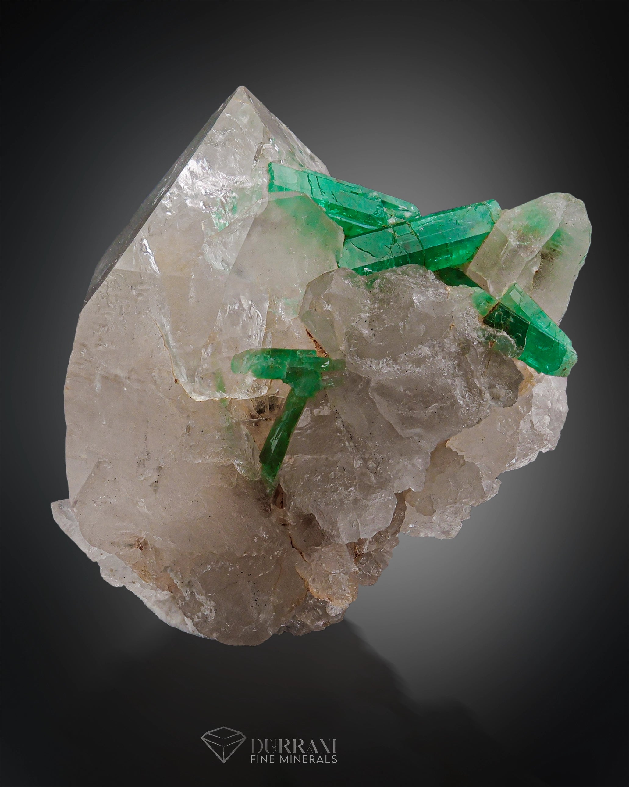 7 Pieces Batch Of Beautiful Emerald Crystals Perched on Quartz