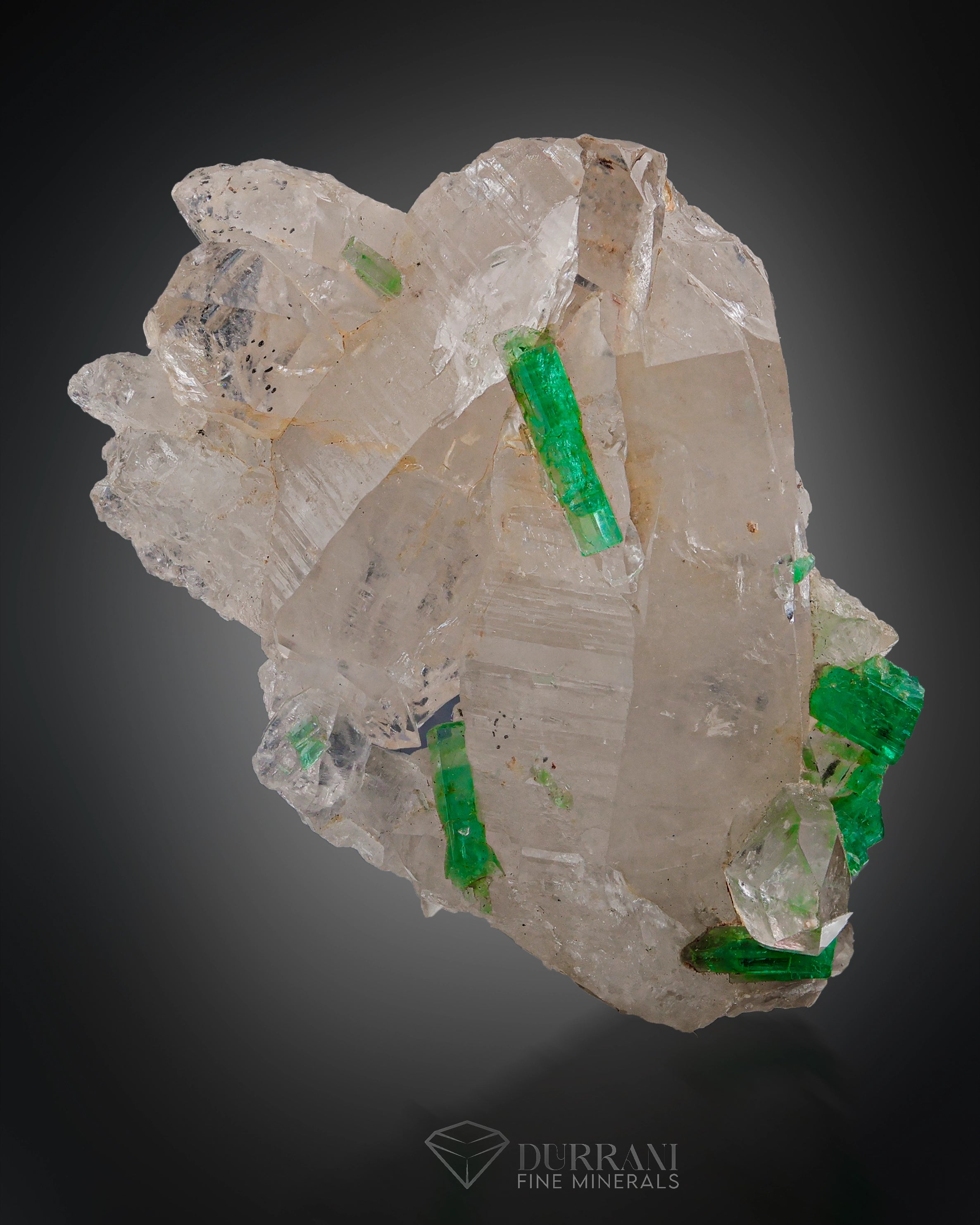 7 Pieces Batch Of Beautiful Emerald Crystals Perched on Quartz