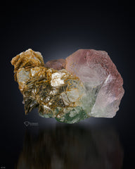 Bicolor pink Fluorite with Mica