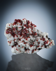 Beautiful Red colour Spessartine Garnet Cluster On Albite Matrix