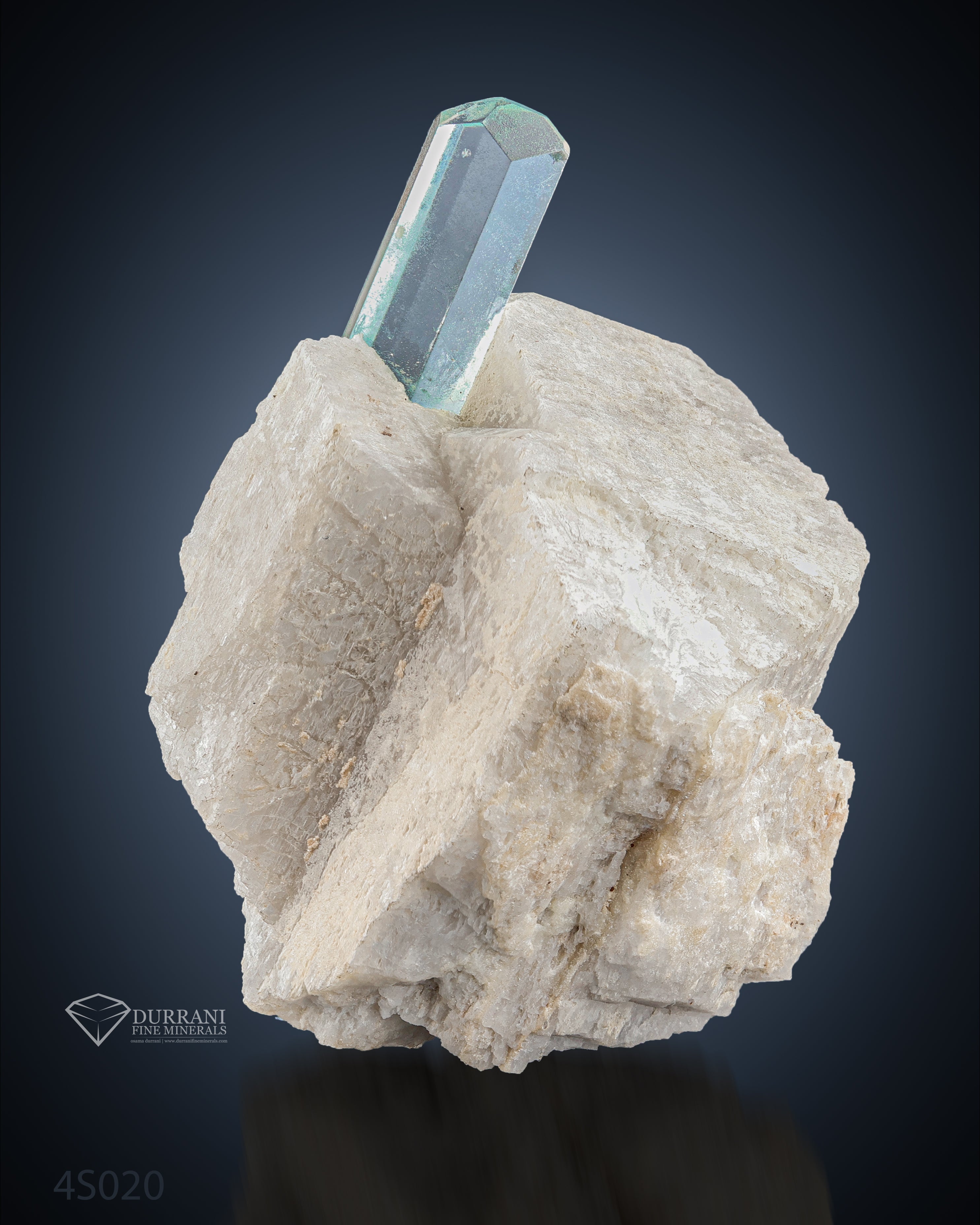 Gorgeous Aquamarine Crsytal Perched on Feldspar Matrix