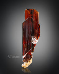 Terminated Red Brookite with Quartz