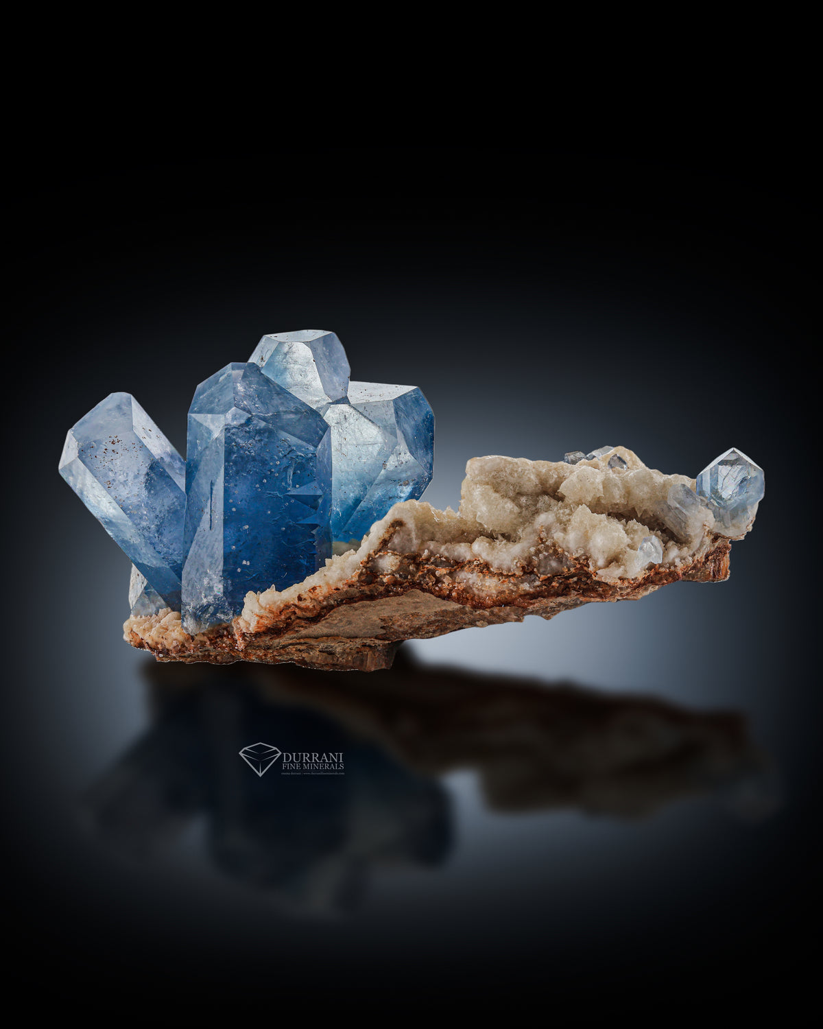 Blue Color Celestine With Calcite From Afghanistan.