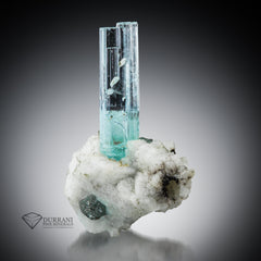 Interesting Aquamarine crystal perched on Albite matrix.