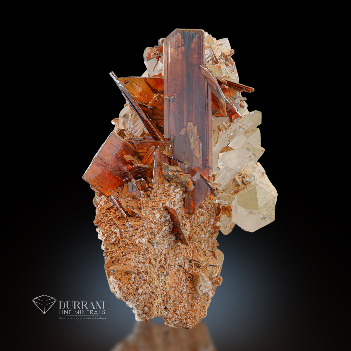 Brookite with Quartz on matrix.