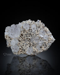 Incredible Diamond Quartz cluster perched on Calcite matrix
